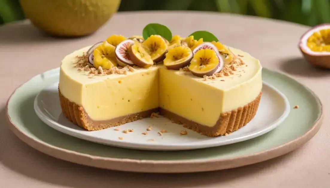 Torta Mousse de Maracujá com Base de Castanha-do-Pará
