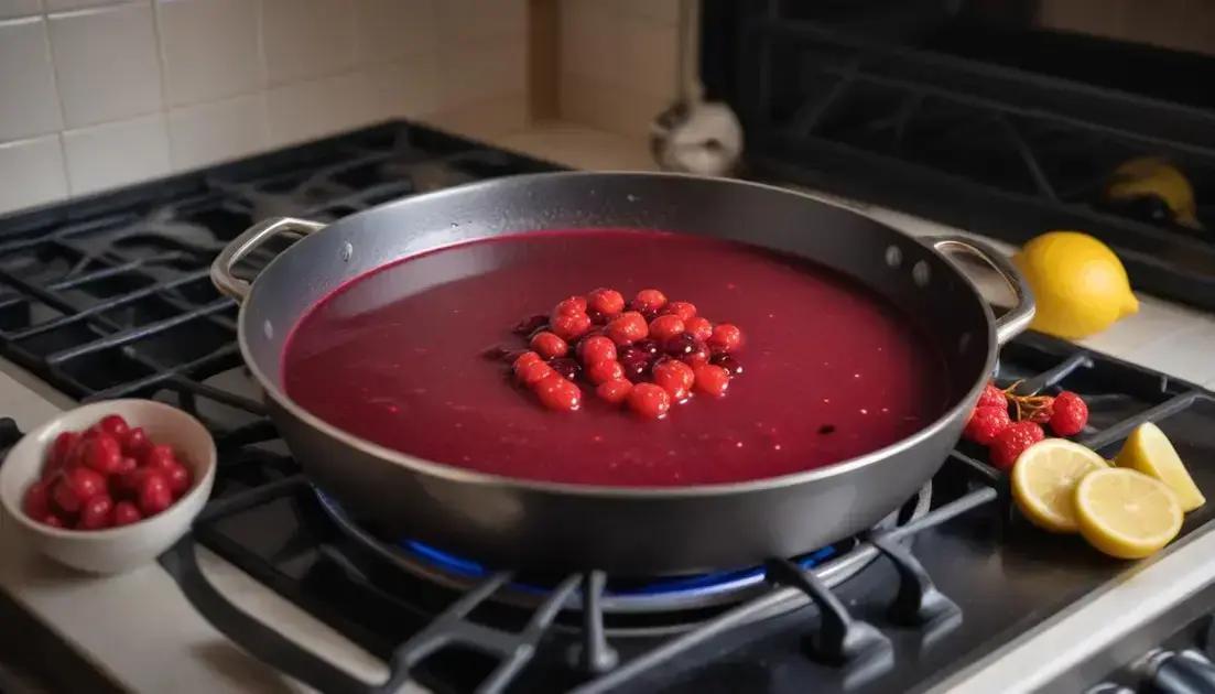 Como preparar a calda de frutas vermelhas