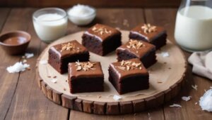 Mini Brownie Vegano com Cobertura de Ganache de Leite de Coco