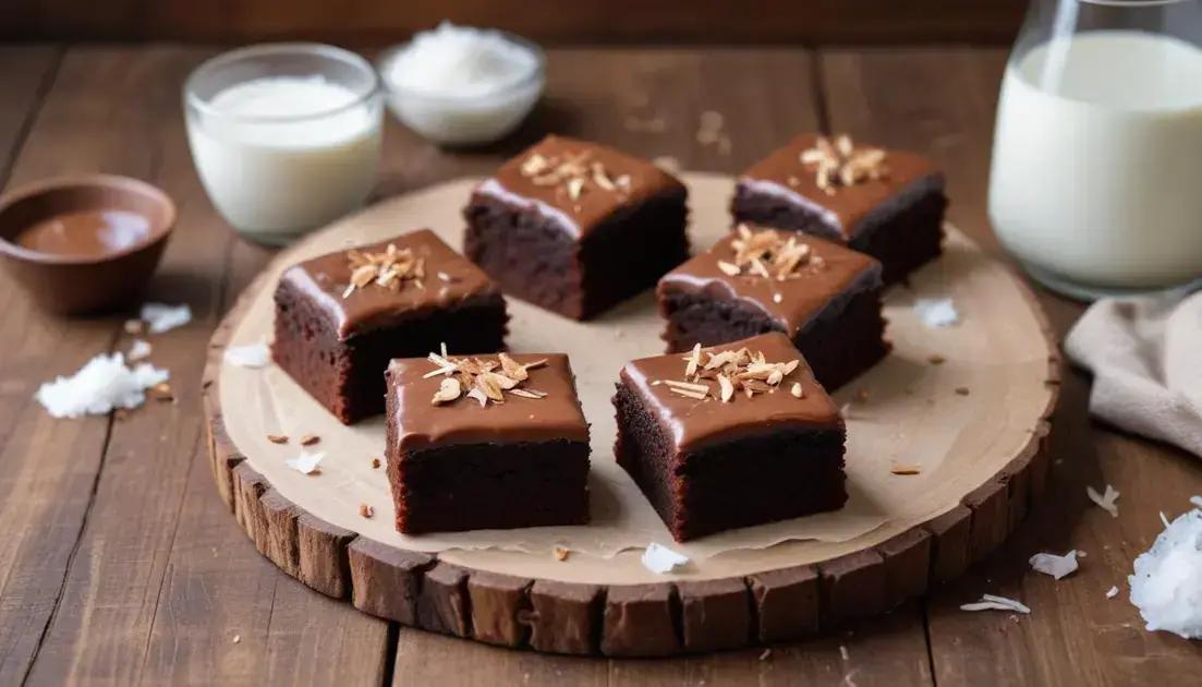Mini Brownie Vegano com Cobertura de Ganache de Leite de Coco