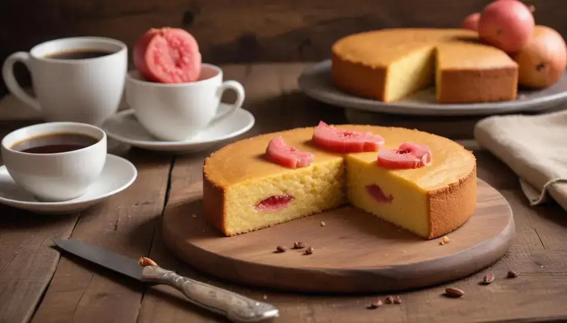Bolo de fubá com goiabada