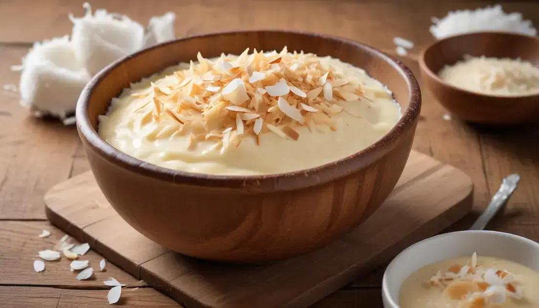 Canjica cremosa com coco e leite condensado